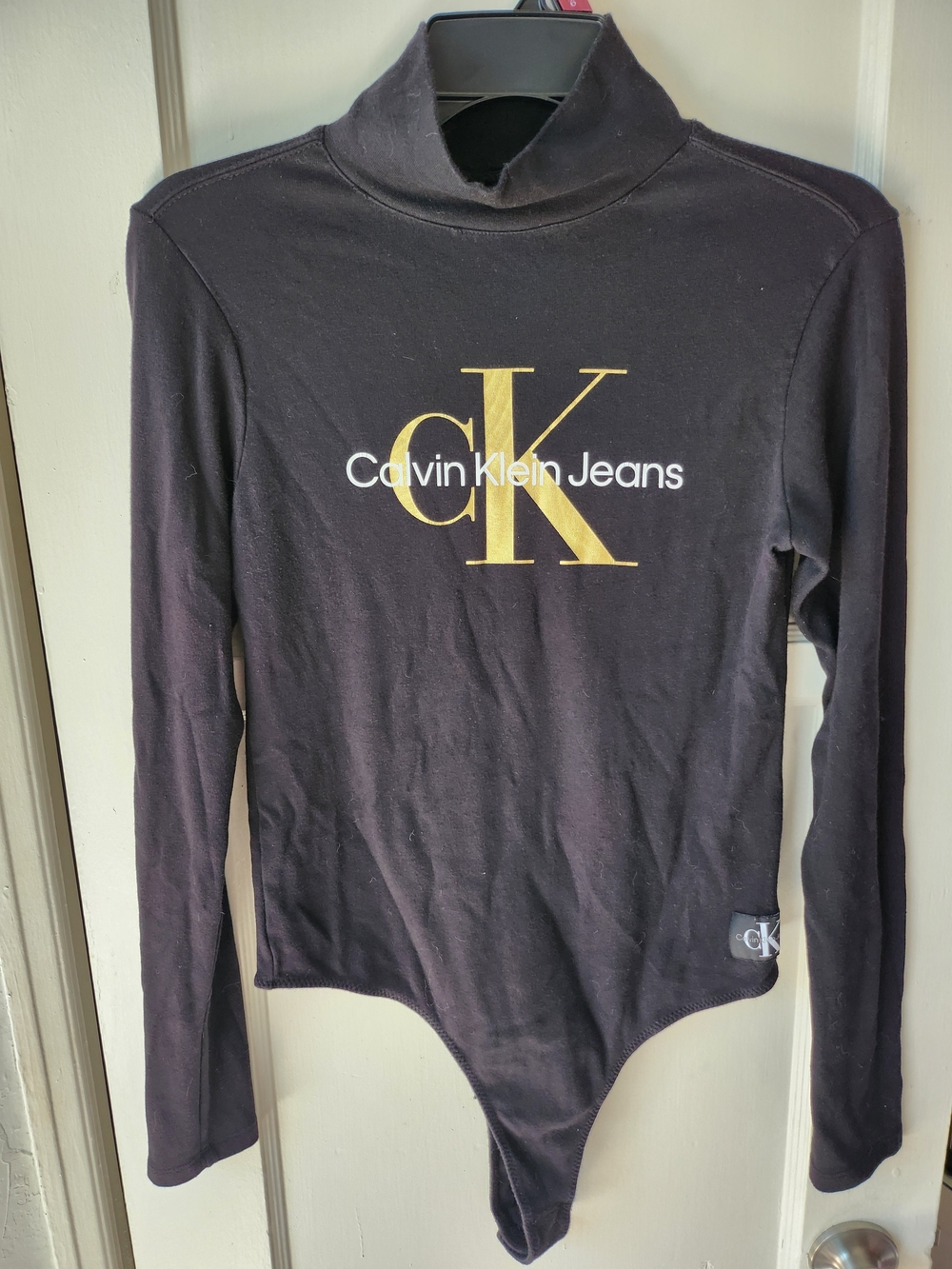Calvin Klein Jeans Women's Black Long-Sleeve Bodysuit